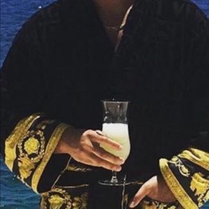 VERSACE | I ❤️ Baroque Versace bathrobe Black